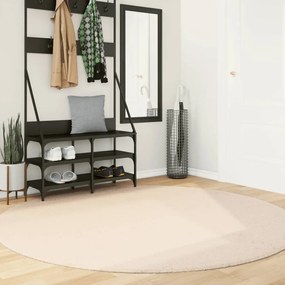 vidaXL Tapete pelo curto macio e lavável HUARTE Ø 200 cm bege