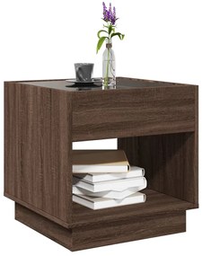 Mesa de centro luzes LED Infinity 50x50x50 cm carvalho castanho