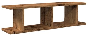 Estantes parede 2 pcs 78x18x20 cm deriv. madeira madeira velha
