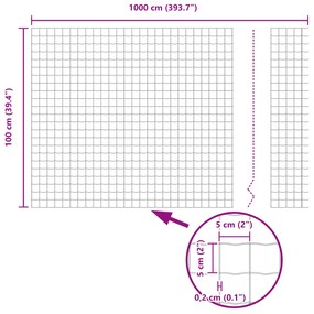 Cerca Euro com 5 Postes U Verde 1x10 m Aço