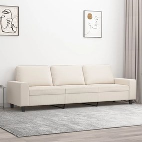 vidaXL Sofá de 3 lugares 210 cm tecido de microfibra bege