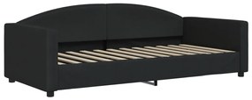 Sofá-cama com gavetão 90x200 cm tecido preto