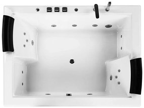 Banheira de hidromassagem em acrílico branco com LED 183 x 142 cm SALAMANCA Beliani