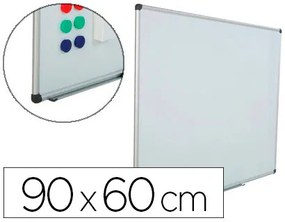 Quadro Branco Rocada Aco Vitrificado Magnético Moldura Aluminio e Cantos Pvc 90x60 cm Inclui Bandeja para Marcador