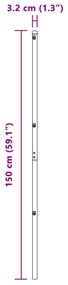 Postes de Cerca vidaXL 26 pcs Cinza Ø32 mm 150 cm Aço Galvanizado