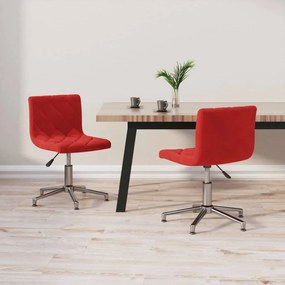 vidaXL Cadeiras de jantar giratórias 2 pcs veludo vermelho tinto