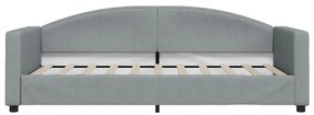 Sofá-cama 90x190 cm tecido cinzento-claro