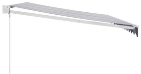 Toldo retrátil 4x3 m tecido e alumínio azul e branco