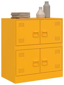 Aparador 67x39x73 cm aço amarelo mostarda