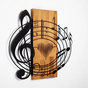 Acessório Decorativo de Parede Musical – Nogueira/Preto – 58 x 67 cm