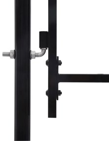 Portão de vedação individual topo em espeto aço 1x1,2m preto