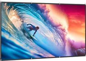 HOMCOM Tela de Projeção Manual 120 Polegadas Formato 16:9 HD 4K/8K para Interior e Exterior Branco | Aosom Portugal