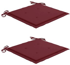 Cadeiras de jantar p/ jardim 2 pcs c/ almofadões acácia maciça