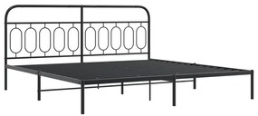 Estrutura de cama com cabeceira 200x200 cm metal preto