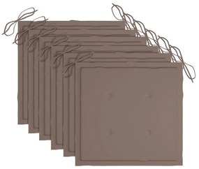 Cadeiras de jantar p/ jardim 6 pcs c/ almofadões acácia maciça