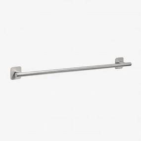 Toalheiro Adesivo De Parede Com Barra 60 Cm Para Casa De Banho Em Aço Inoxidável Ondreli Cinzento Escovado - Sklum