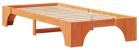 Estrutura de Cama Castanho Encerado Madeira Sólida 90 x 200 cm