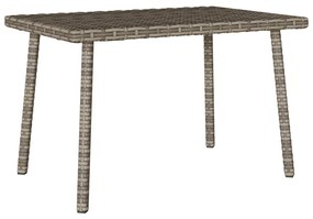 Mesa de centro de jardim retangular 60x40x37cm vime PE cinzento