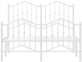 Estrutura de cama com cabeceira e pés 120x200 cm metal branco