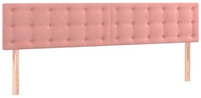 Estrutura de cama com colchão 120x190 cm veludo rosa