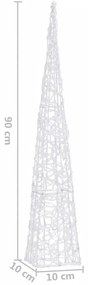 Cone de iluminação decorativo c/ LEDs multicor acrílico 90 cm
