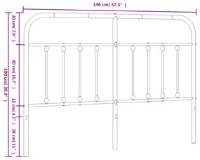 Cabeceira de cama 140 cm metal branco
