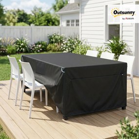 Capa impermeável para mobiliário de jardim de exterior em tecido Oxford 420D, com abertura de ventilação e saco de arrumação, 180 x 120 x 74 cm, preta