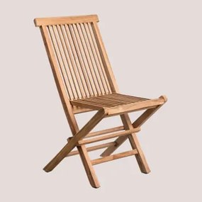 Pack 2 Cadeiras De Jardim Dobráveis Em Madeira De Teca Pira Madeira De Teca - Sklum