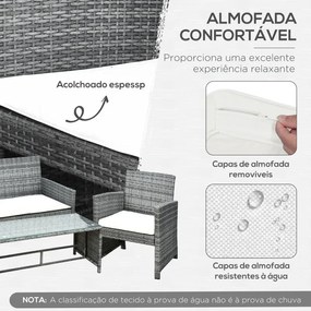 Conjunto Lounge Serena - 1 Sofa, 2 Poltrona e 1 Mesa de Centro