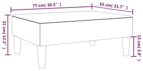 Apoio de pés 77x55x31 cm couro artificial cinza