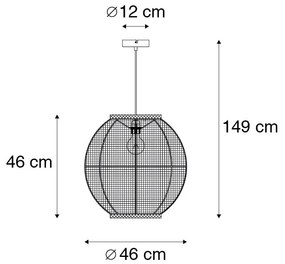 Candeeiro de suspensão oriental castanho 46 cm - ROB Oriental