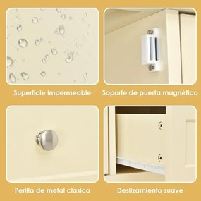 Mesa consola aparador em madeira com 2 gavetas e 2 prateleiras por baixo das portas Mesa de apoio para sala de estar Escritório 117 x 38 x 86,5 cm Beg