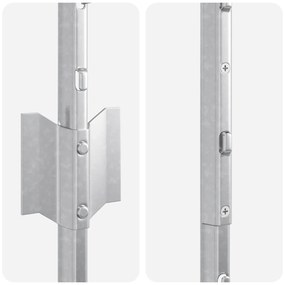 Postes de Cerca 44 pcs Canal U Prateado 200 cm Aço
