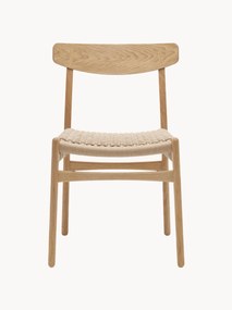 Wooden Chair CH23 with Woven Seat
