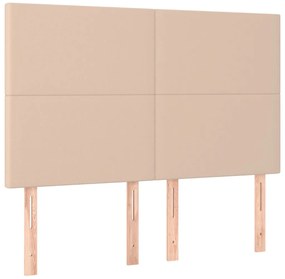 Estrutura cama cabeceira 140x200 cm couro artificial cappuccino