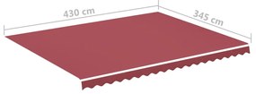 Tecido de substituição para toldo 4,5x3,5 m bordô