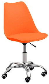 vidaXL Cadeira de escritório couro artificial laranja