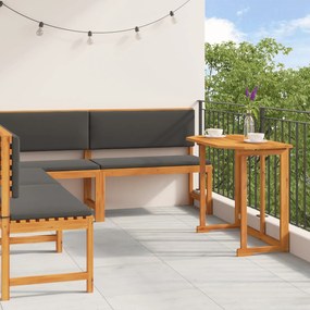 Conjunto de Jantar para o Jardim com 4 Peças e Almofadas em Madeira de Acácia
