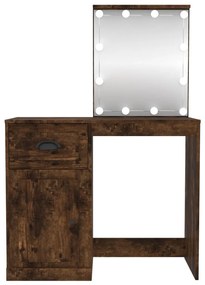 Toucador c/ LEDs 90x50x132,5 derivados madeira carvalho fumado