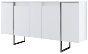 Console Luxe – Branco e Prateado – 160x35x80 cm