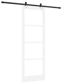 Conjunto de Porta Deslizante vidaXL com Hardware Branco 83x232 cm Made
