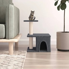 Árvore p/ gatos c/ postes arranhadores sisal 48 cm cinza-escuro