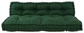 Almofada de Sofá Pallet 2 pcs Verde Standard Poliéster &amp; Espuma