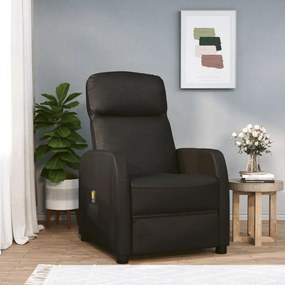 vidaXL Poltrona de massagens couro artificial preto