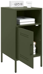Mesas de cabeceira 2 pcs 36x39x68 cm aço verde-azeitona