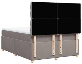Cama com molas/colchão 140x190 cm tecido castanho-acinzentado