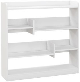HOMCOM Biblioteca Estante de Armazenamento 90x24x91 cm 4 Níveis 3 Painéis Traseiros Painéis de Partículas Branco | Aosom Portugal