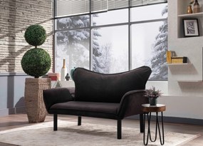 Sofá-Cama de 2 Lugares Chatto – Preto – 150x70x75 cm