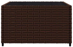 3 pcs conjunto lounge jardim c/ almofadões vime PE castanho