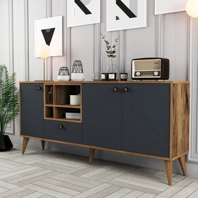 Console Napoli – Anthracite e Nogueira – 180x81x35 cm